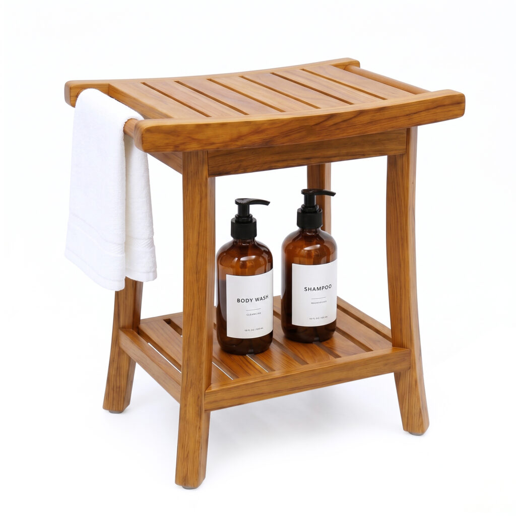 RUVARO 14-inch teak shower bench